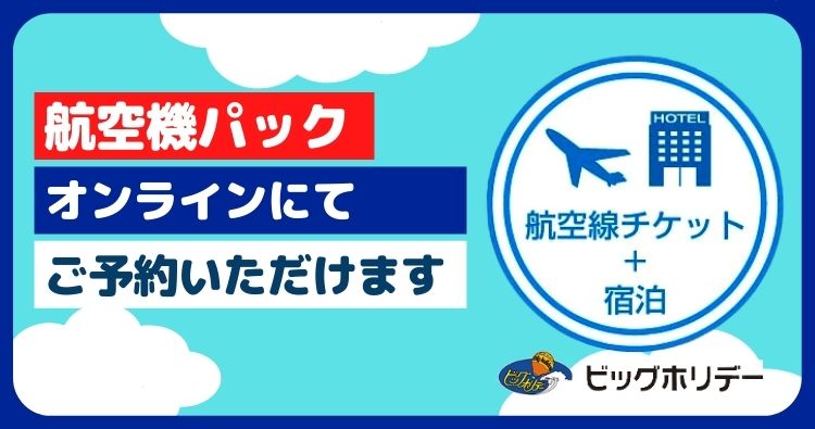 航空機パックオンランにてご予約いただけます